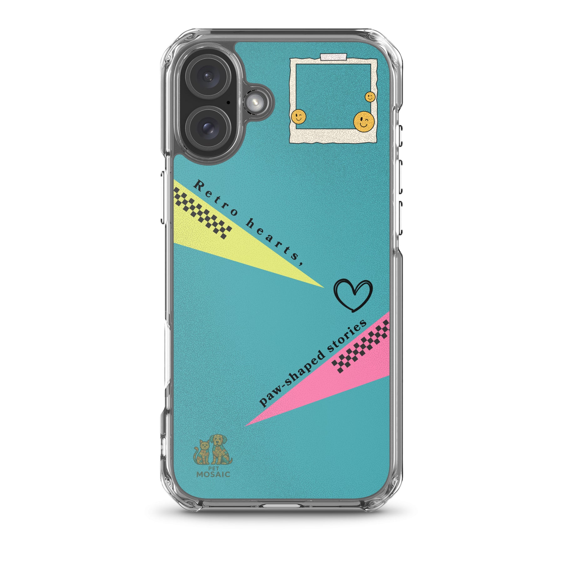 Phone case with retro design on a white background