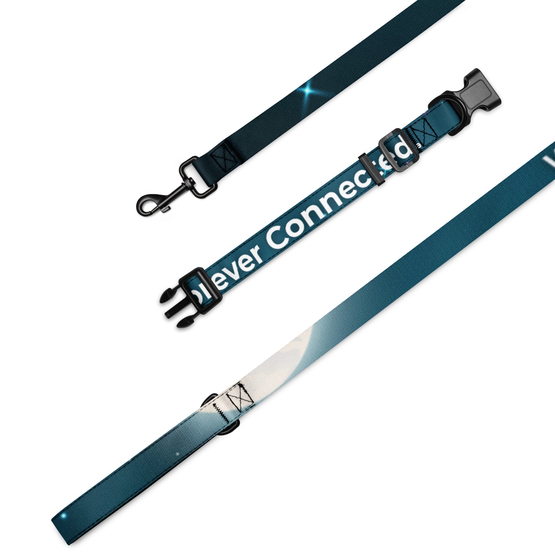 Forever Connected Pet Collar and Leash Set in white