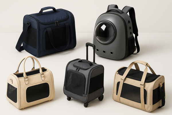 Pet carrier bags, backpacks, and travel accessories for dogs and cats