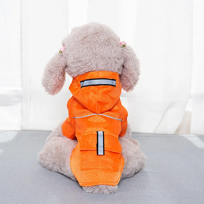 S-XL Creativity Pets Clothes Hooded Raincoats Reflective Strip Dogs Rain Coats Waterproof Outdoor Breathable Net Yarn Jackets
