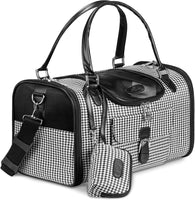 Fashion Pet Carrier, Small Dog Carrier Purse, Cat Carrier, Quality High-Grade Woven Cloth Dog Purse, Collapsible Portable Pet Carrying Handbag with Shoulder Strap for Travel Walking Hiking
