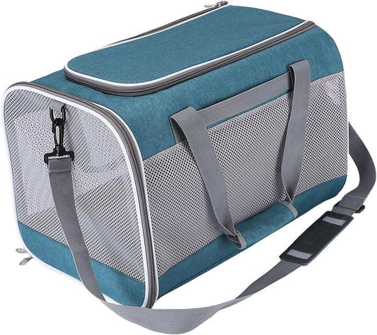 Dog Carriers Purse Carrier Bag Portable Zipper Closure Soft Pouch Handbag Travel Bag for Small Dog Cat Walking (Green)