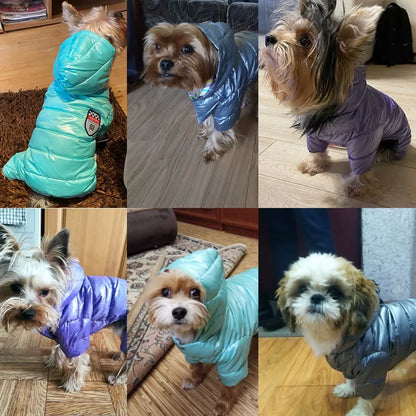 Clothes for Small Dogs Winter Warm Puppy Pet Dog Coats Waterproof Hooded Dog Jacket Jumpsuits Chihuahua Yorkie Clothing Overalls