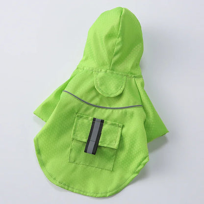 S-XL Creativity Pets Clothes Hooded Raincoats Reflective Strip Dogs Rain Coats Waterproof Outdoor Breathable Net Yarn Jackets