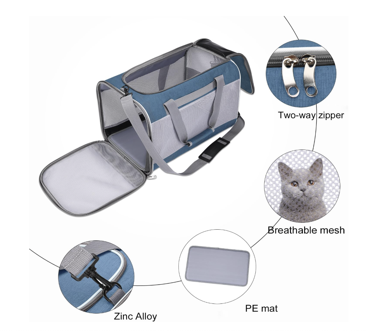 Premium Green Pet Carrier Purse - Soft Travel Bag for Small Dogs & Cats | Pet Mosaic