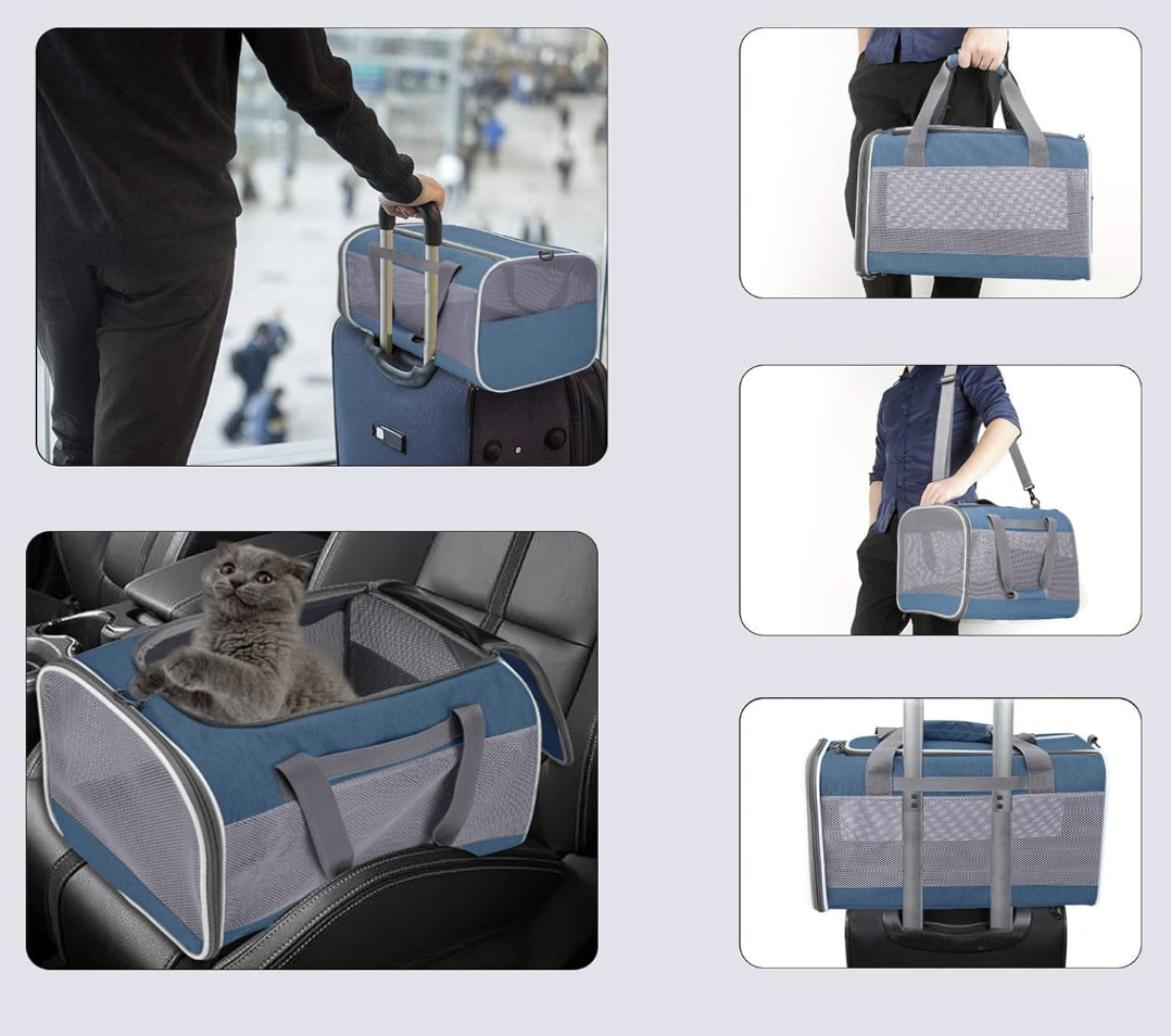 Premium Green Pet Carrier Purse - Soft Travel Bag for Small Dogs & Cats | Pet Mosaic