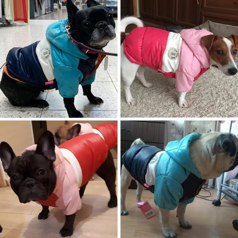 Waterproof Big Dog down Jacket Winter Warm Dog Clothes for Small Medium Large Dogs French Bulldog Pug Hooded Coat Pets Clothing