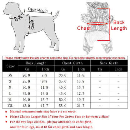Autumn Winter Dog Jacket Coat Thick Warm Clothes for Small Dogs Cats Waterproof French Bulldog Dachshund Yorkie Jumpsuit Costume