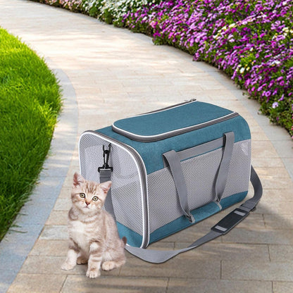 Dog Carriers Purse Carrier Bag Portable Zipper Closure Soft Pouch Handbag Travel Bag for Small Dog Cat Walking (Green)