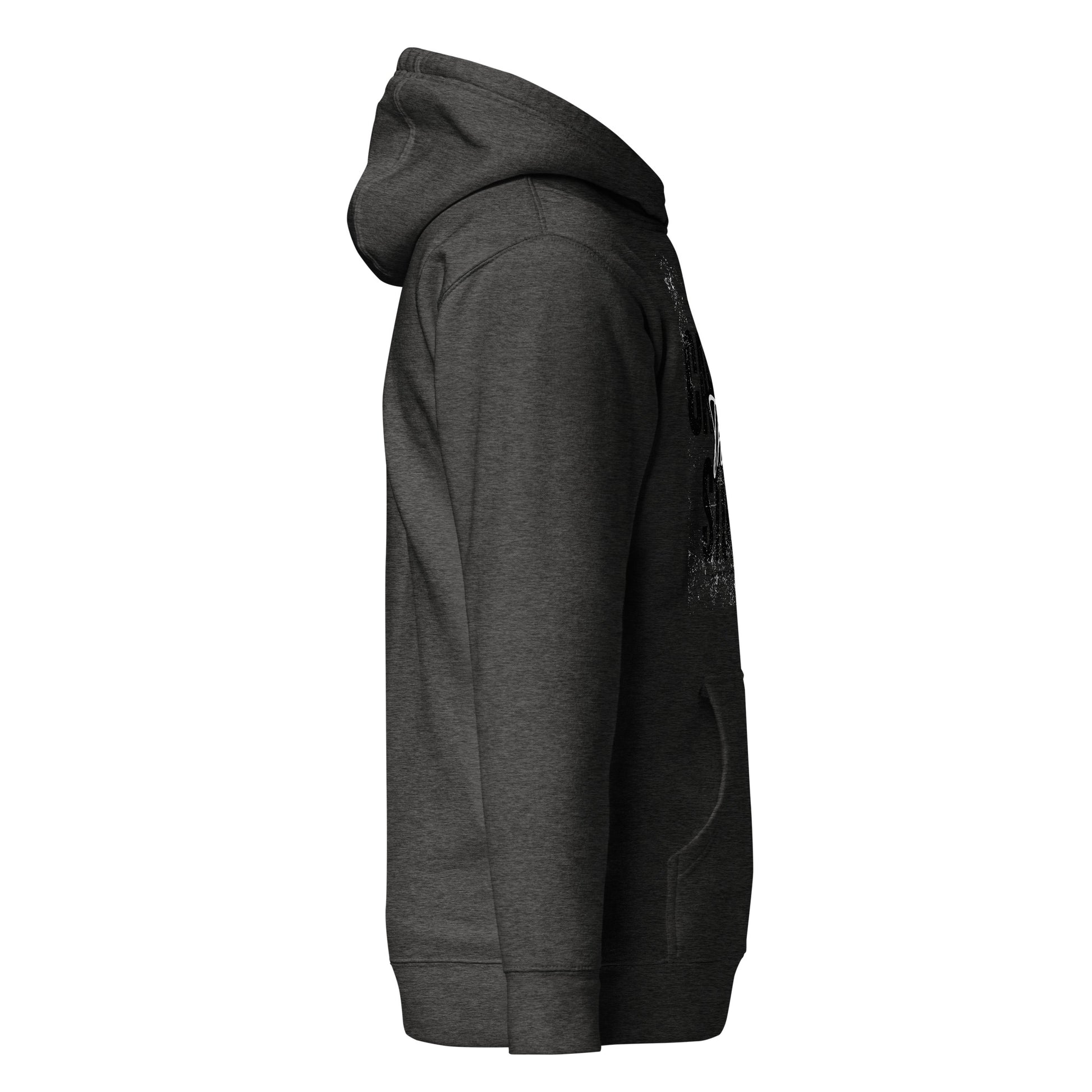 Dark gray hoodie on a white background