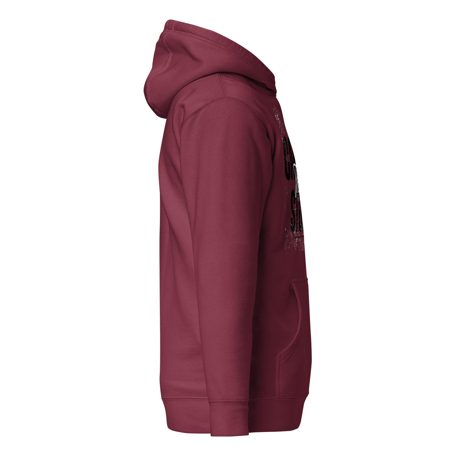 Maroon hoodie on a white background
