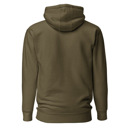 Brown hoodie shown from the back on a white background