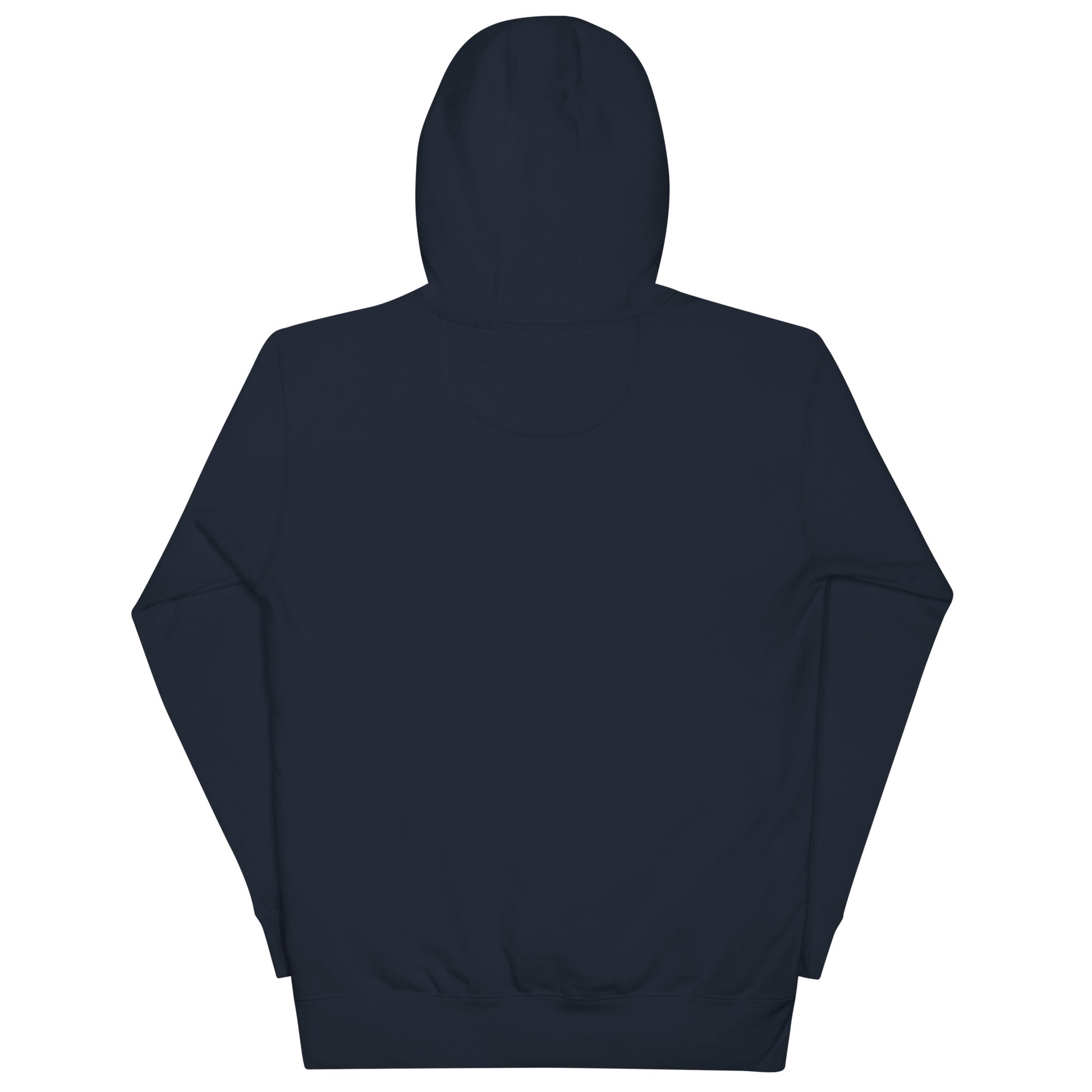 Navy blue hoodie on a white background