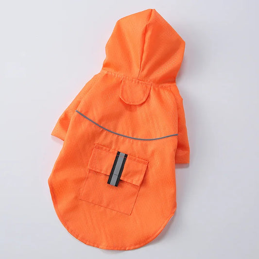 S-XL Creativity Pets Clothes Hooded Raincoats Reflective Strip Dogs Rain Coats Waterproof Outdoor Breathable Net Yarn Jackets