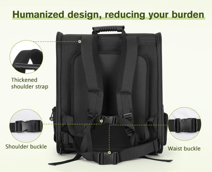 Dog Carrier Backpack Expandable, Pet Backpack Carrier for Small Dogs & Cats up to 18 Lbs, Waterproof & Breathable Mesh Design, Ideal for Hiking, Travel, Camping, and Outdoor Adventures Black