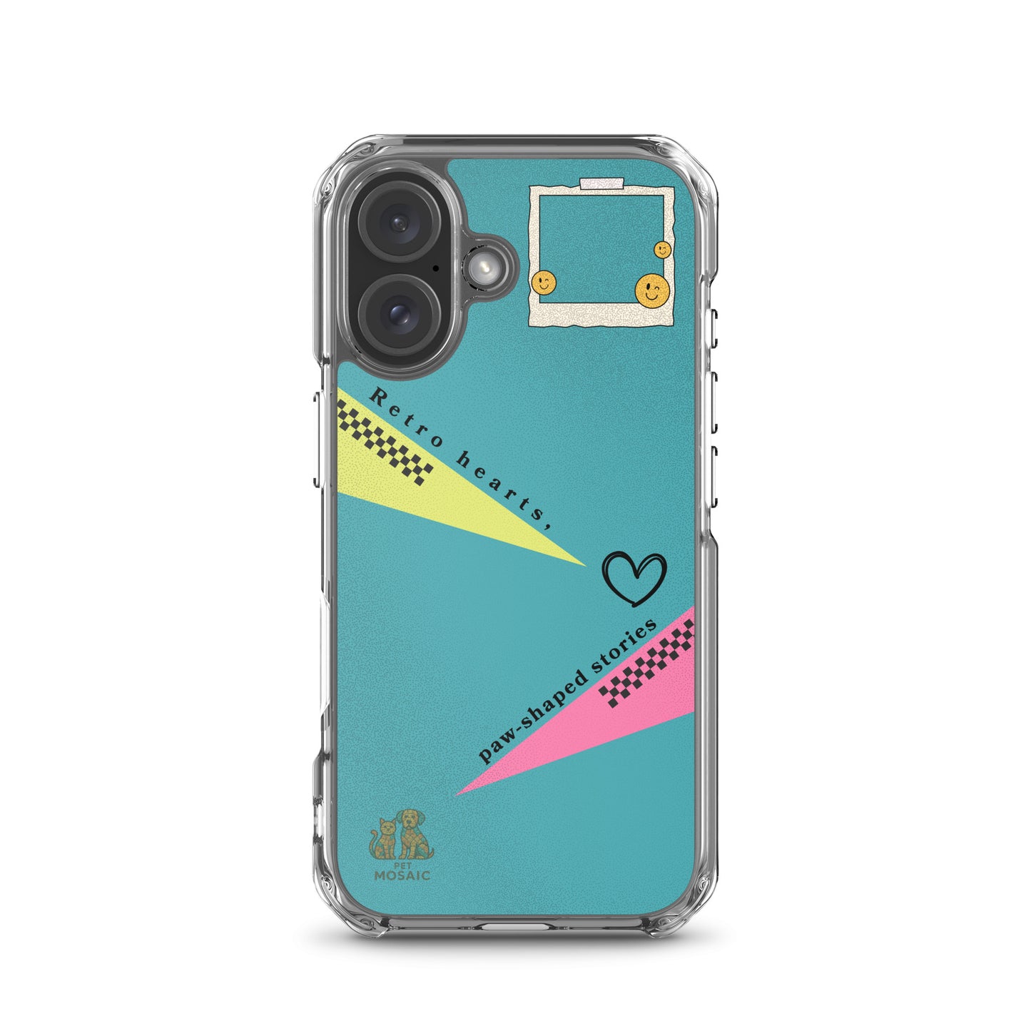 Phone case with colorful design on a white background