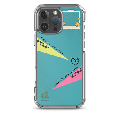 Phone case with colorful design and text on a white background