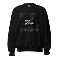 Black sweatshirt with 'Capture Their Story' printed on it against a white background