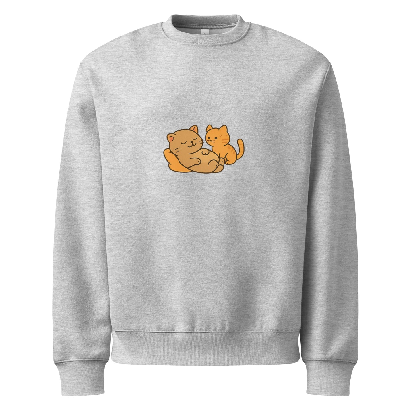Gray sweatshirt with two orange cats on a white background