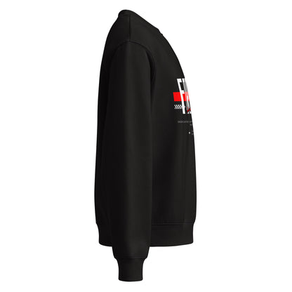 Black hoodie with a logo on the sleeve against a white background