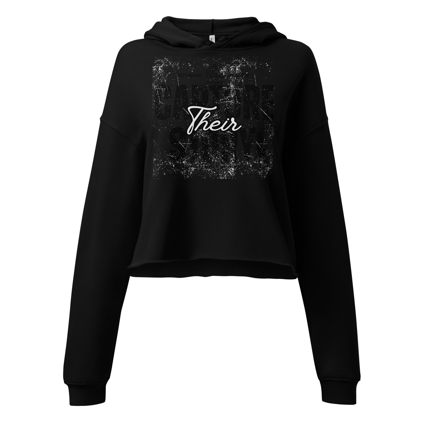 Black hoodie with 'Their' text on a white background